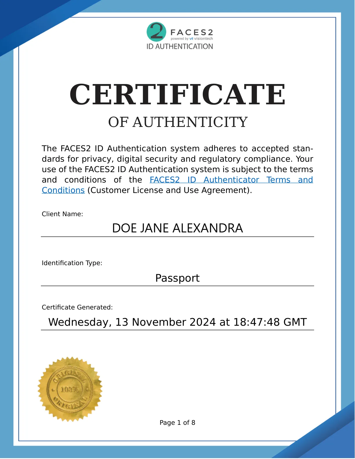 Certificate of Authenticity