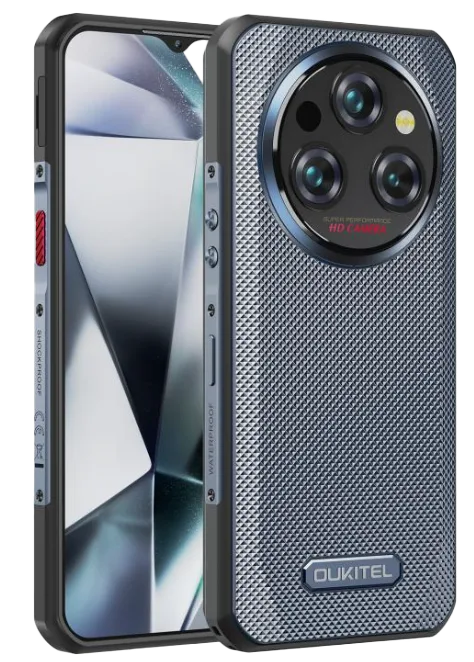 Rugged smartphone, front and back
