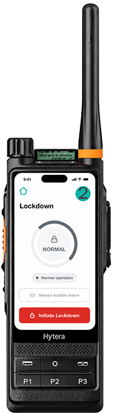 Hytera Android DMR showing the FACES2 lockdown screen